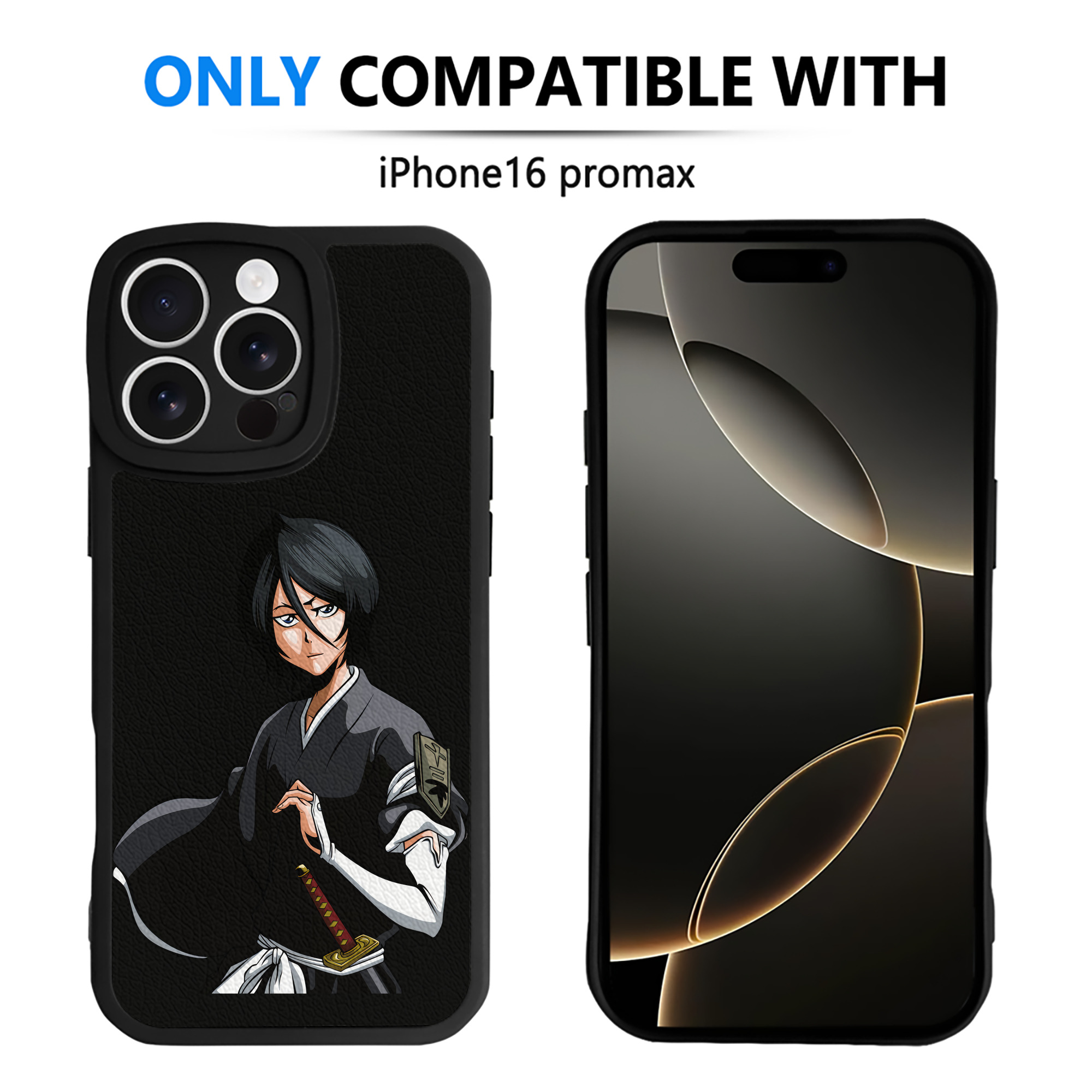 （画像用） ブリーチ 朽木ルキア BLEACH Kuchiki Rukia 【iPhone 16シリーズ対応】シリコンスマホケース（レザー調） 材質：シリコン